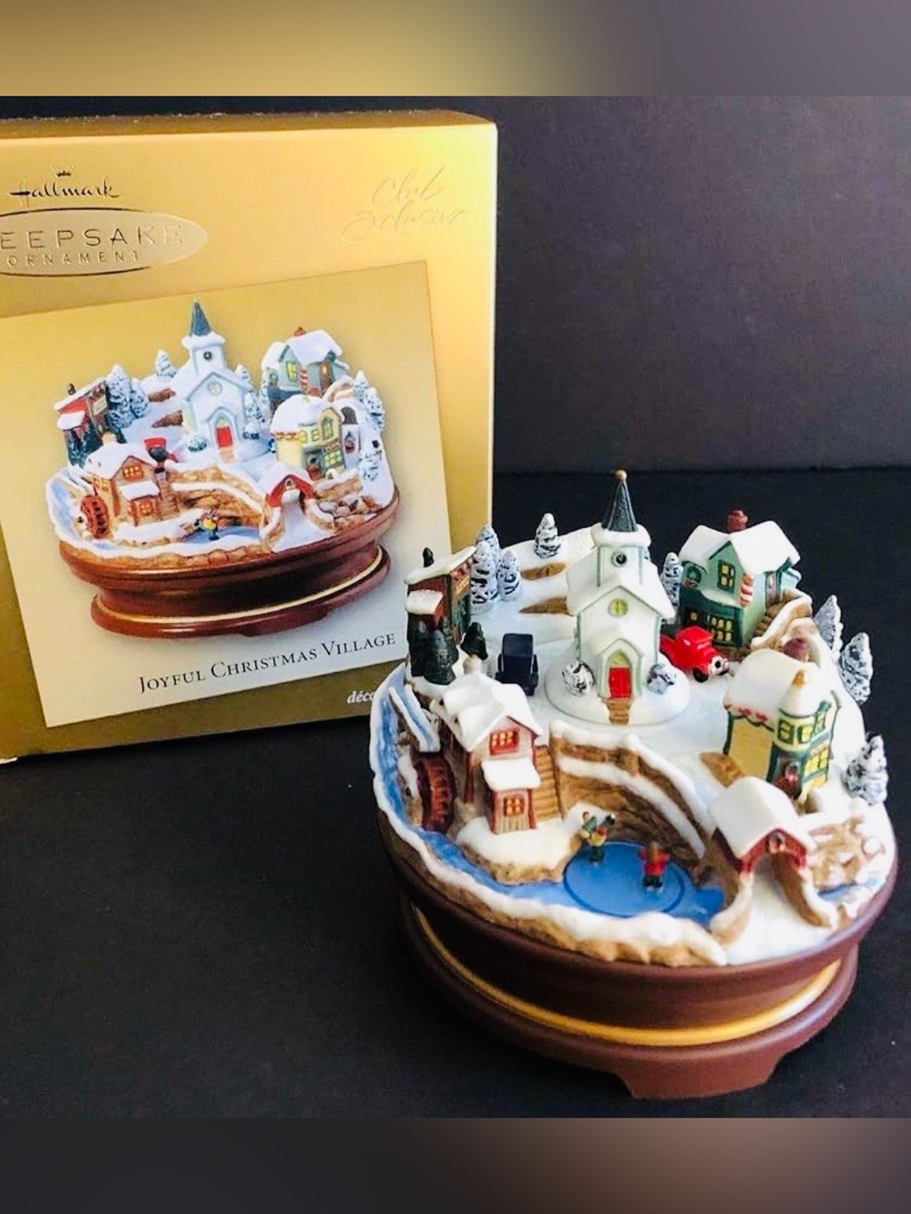 Hallmark Joyful Christmas Village Snow Globe Centerpiece - with music and moveme